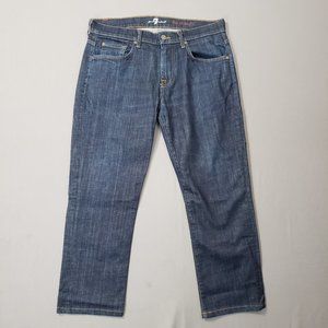 7 For All Mankind The Straight Crop Capri Jeans Womens Size 32 Dark Wash